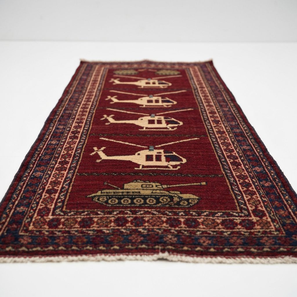 Afghan War Rug - Hand-knotted rug from Herat